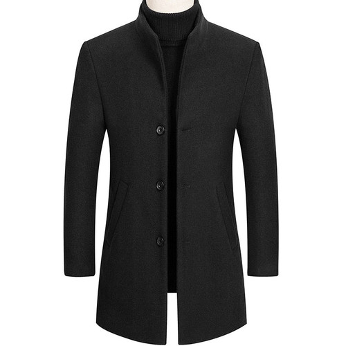 Woolen MEN'S Coat, Mens Coat,Autumn and Winter New Style Wool Overcoat Men's,Mid-length Business Casual MEN'S for Men
