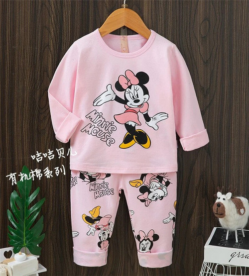 Kids Sleepwear Cartoon Mickey Mouse Fall Clothes Girl Snow White Pajamas Set Baby Boys Long Sleeves Costumes Autumn 1-10Y