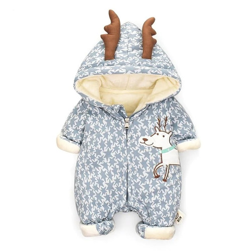 Newborn Girls Boys Warm Infant Romper Baby Christmas Deer Clothing Infant Kids Jumpsuit Hooded Toddlers Clothes Winter O