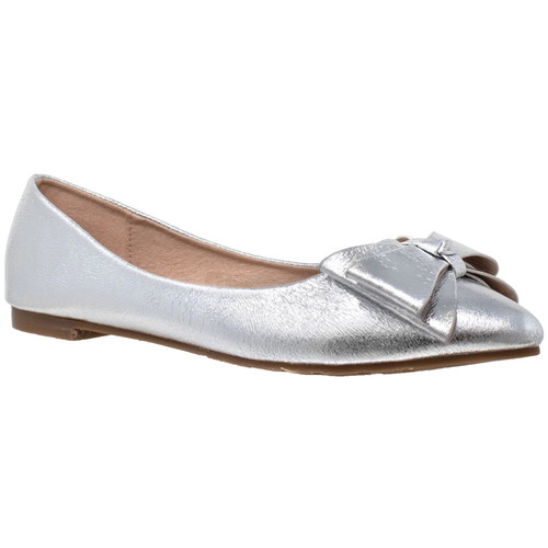 Metallic Bow Pointed Toe Ballet Flat