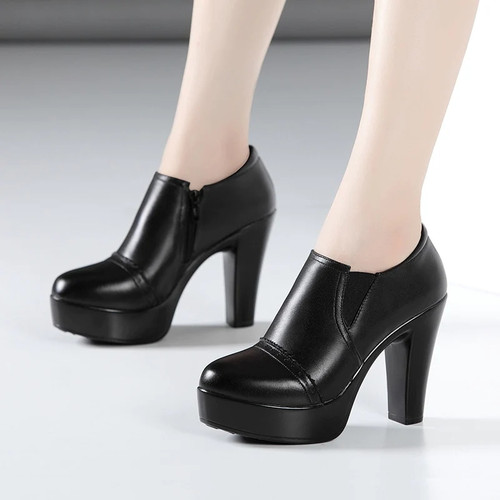 Heel Deep Mouth Platform Shoes Women Pumps Fall Winter High Heels Shoes Ladies Office Party Shoe