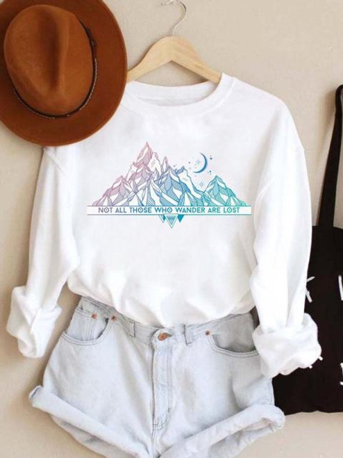 Fashion Pullovers Vintage Feather Flower Ladies Womens Clothing Hoodies Spring Autumn Winter Woman Female Casual Sweatshirts
