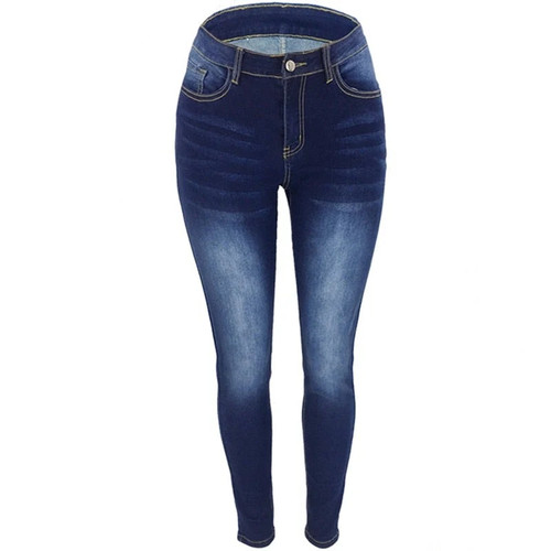 Casual medium waist women's pants solid color hip lift slim fit women's denim pants woman jeans
