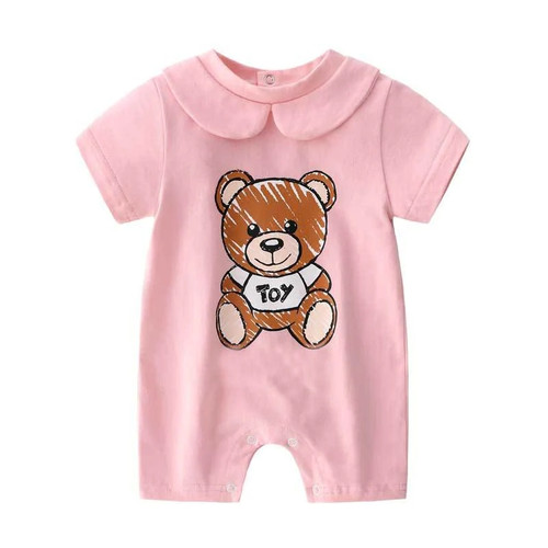 new Summer cute newborn baby clothes Unisex Short-sleeved Cotton Little Print bear BB new born baby boy girl romper