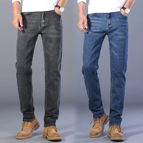 Brand Spring Summer Men Thin Jeans Slim Fit Style Denim Straight Pants Cowboy Casual Trousers Lightweight