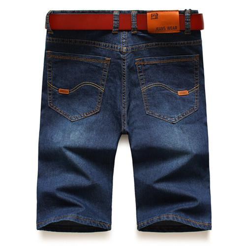 Men Business Casual All-Match Thin Jeans Classic Brand Loose Stretch Denim Shorts Summer New Blue Five-Point Pants