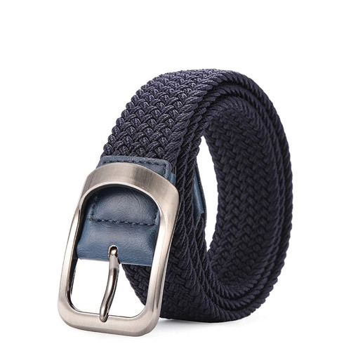 Men and Women Elastic Fabric Woven Casual Belt Pin Buckle Expandable Braided Stretch Wild canvas Simple and Stylish belt