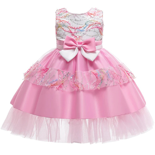 Kids Princess Dresses for Girls Baby Girl Sequins Flower Ball Gown Costume Elegant Girl Wedding Party Dress Children Clothes