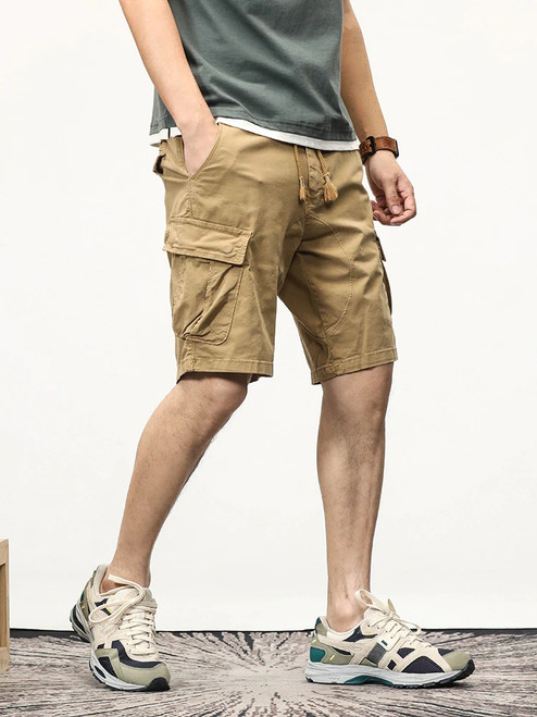 Summer Men Cargo Shorts New Multi-Pockets Big Size Cotton Casual Short Men Loose Khaki Military Tactical Shorts