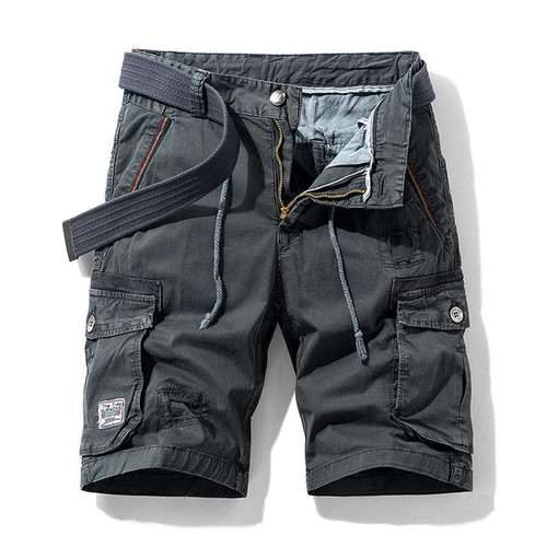 Summer New Cotton Cargo Shorts Men Casual Multi-Pocket Military Shorts Pants Loose Work Army Tactical Shorts Men