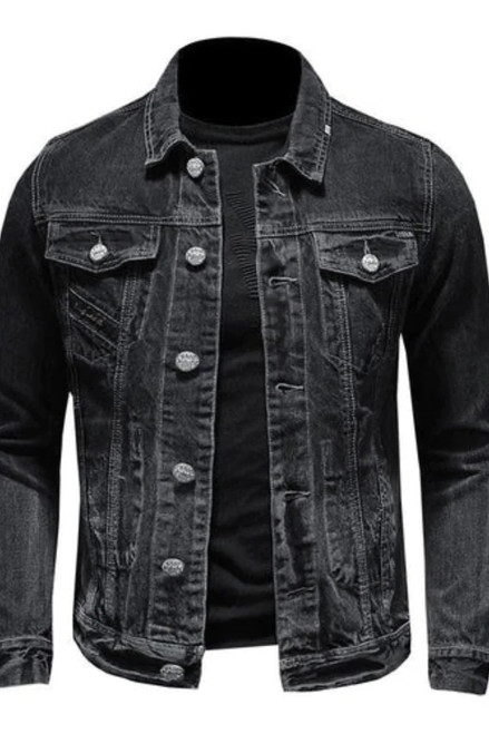 Spring Bomber Pilot Black Denim Jacket For Men Jeans Coats Single Breasted Motorcycle Casual Outwear Clothing Overcoat