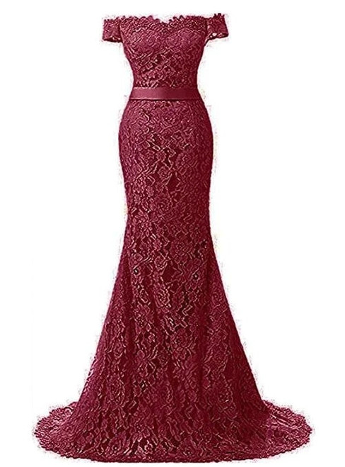 Lace Mermaid Evening Party Gowns Formal Off-Shoulder Sweetheart Special Occasion Prom Dresses Hot