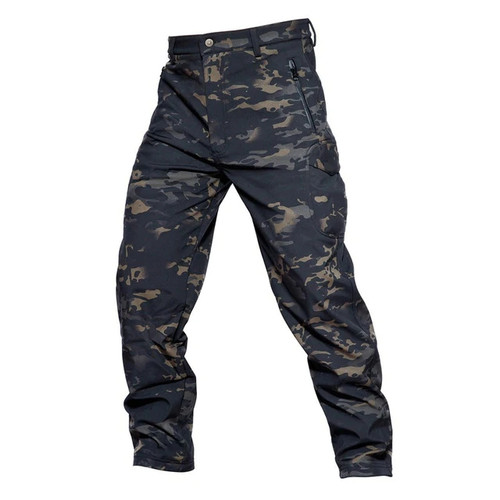 Mens Tactical Cargo Pants Camouflage Military Fleece Army Combat Trousers Waterproof Working Softshell Airsoft Pants