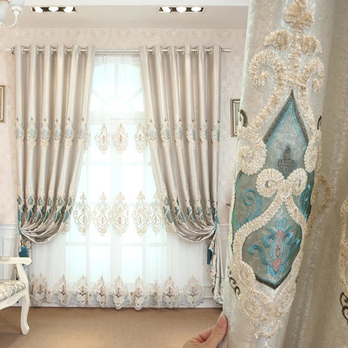 Curtains for Living Dining Room Bedroom Luxury European Palace Villa Embroidery Fresh Elegant Romantic Jacquard Simple Windows