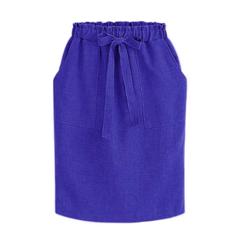 New Spring Summer Elegant Midi Skirts Womens Office Pencil Skirt Cotton Elastic Waist Package Hip Skirt Bow Skirt Green 1