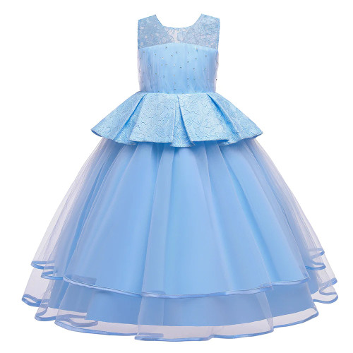 girl elegant birthday party clothes New Lace princess dress High quality for girls spring wedding dress For girls 4-14 years old