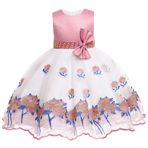 Childrens dress New Year new Christmas Party Embroidered Beaded dress birthday party girl Princess Sequin dress