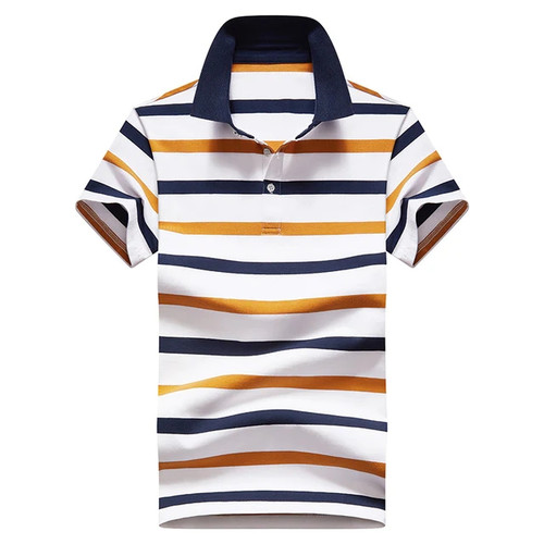 Cotton Short Sleeve POLO Men New Summer High Quality POLO Shirt Men Casual Stripe Splicing Mens Polo