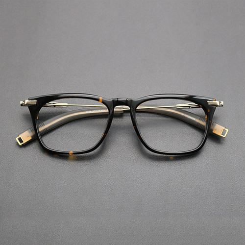 Vintage Titanium Optical Eyeglasses Frame Men Square Prescription Acetate Glasses Frame Women Luxury Retro Eyewear