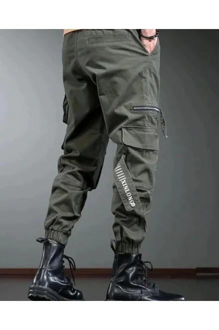 Tactical Baggy Cargo Pants Men Jogging Pencil Pants Streetwear Hip Hop Military Casual Cotton Black Drawstring Trousers