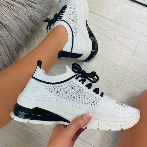 New Ladies Sport Shoes Running Shoes for Women Light Sneakers Lace Up Breathable Casual Trainers Mesh Fashion Female Footwear