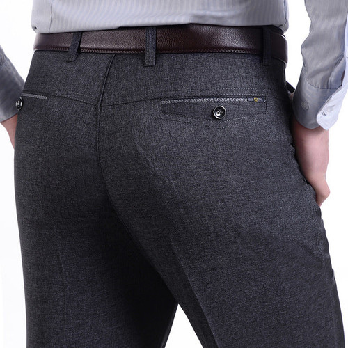 Men Trousers Middle-aged Men Trousers Casual Loose Thin Pants for Male Straight High Waist Man Trouser Pant