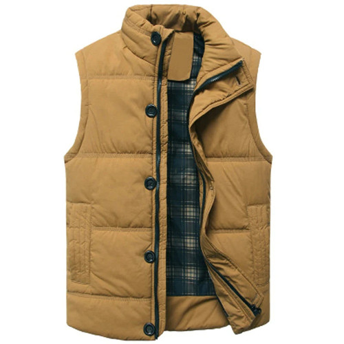 New Men Vests Sleeveless Outwear Jackets Winter Male Clothing Casual Solid Thick Slim Coats Waistcoat