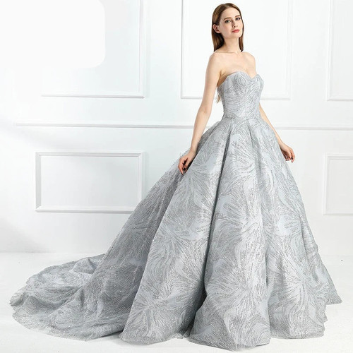 Glitter Train Wedding Dresses Luxury  Sparkly High-end Bridal Dress