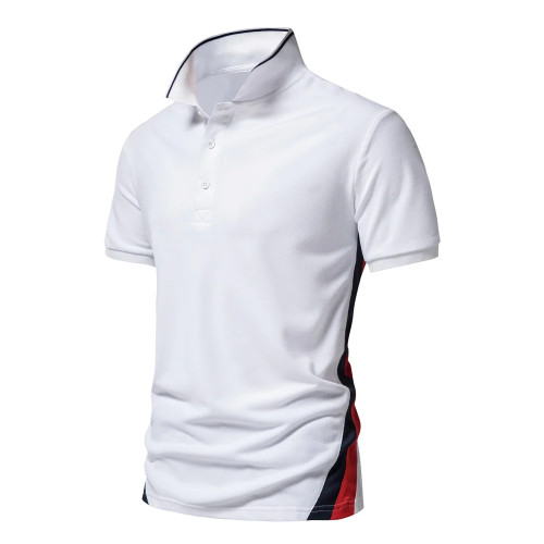 Anti-pilling Polo Shirt Button collar  Men Fashion Patchwork Brasil Mens Polo Short Sleeve Polo Shirt Golf Men Clothing