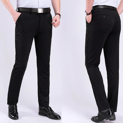 New High Quality Cotton Men Suit Pants Straight Spring Autumn Long Male Classic Business Casual Trousers Full Length