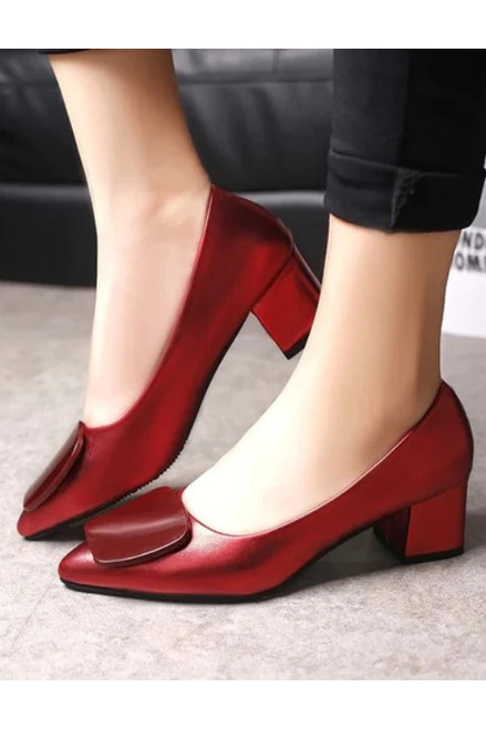 Leather High Heels Women Pumps Pointed Toe Work Pump Stiletto Woman Shoes Wedding Shoes Office Career Elegant Pumps
