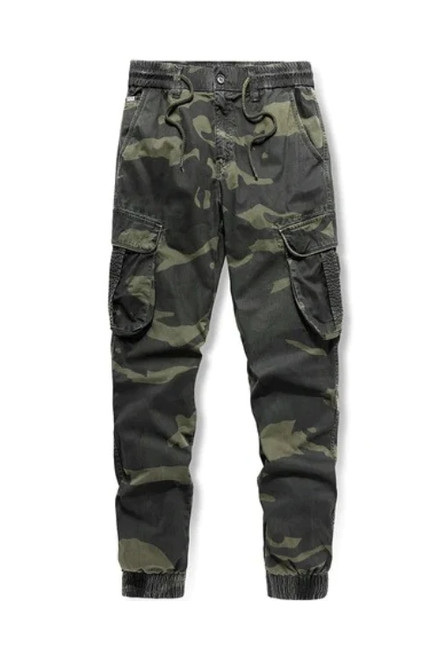 Spring Mens Casual Camouflage Cotton Cargo Pants Trousers Men Autumn Washed Zipper Pockets Denim Pants