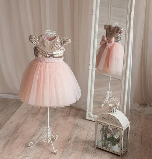 New Mother Daughter Matching Dresses Children Beautiful Birthday Party Gowns Kids Clothes with Bow Photoshoot Any Size