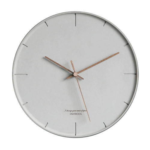 12 inch Modern Wall Clock Minimalist Nordic Ins Elegant Round Gray Artistic Silently Suzuki Clock for Cafe Home