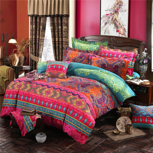 Bohemian Bedding Set Boho Mandala Bed Sheets Duvet Cover With Pillowcase Queen King Size Bed Linen Quality Soft Bedspread