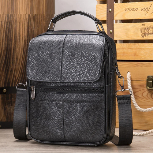 100% Genuine Leather Men Bag Flap Crossbody Bags Men Leather Designer Bag Male Messenger Top-handle Bags for Men