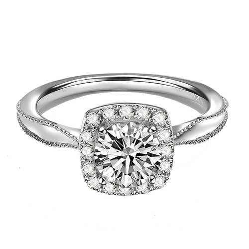 Diamonds Ring Solid 14K White Gold Fine Jewelry 0.3ct Natural Diamonds Engagement Wedding Ring for Women