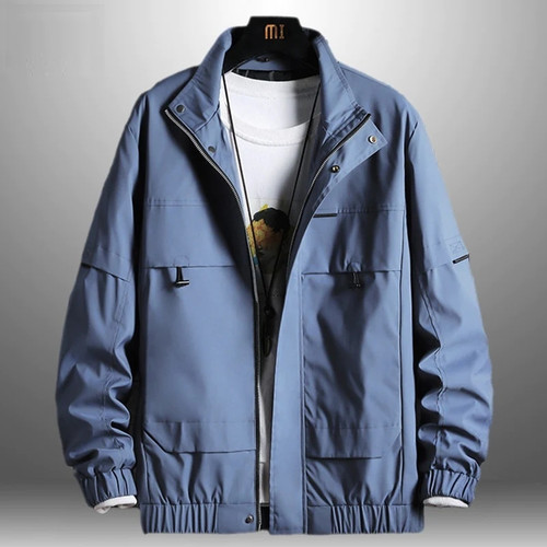Men Casual Solid Jackets Spring Autumn Male Outerwear Windbreaker Jackets Men Zipper Multi-pockets Jackets Clothing New