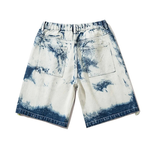 Men Light Blue Denim Shorts New Summer Holes Shorts Jeans High Quality Man Cotton Straigh Fit Denim Shorts Jeans Pants Size 5XL