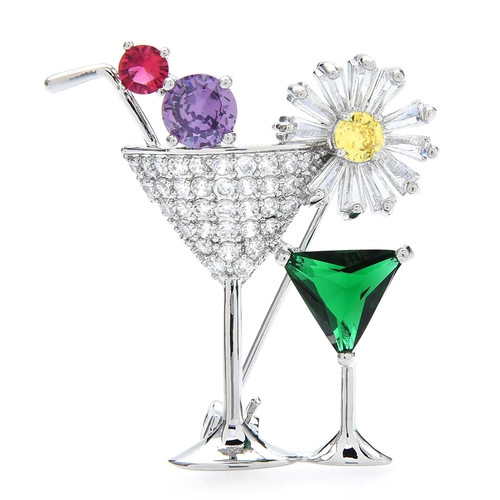 Baby Crystal Cup Brooches For Women Men Celebrate Cheer Brooch Pins Jewelry Gifts