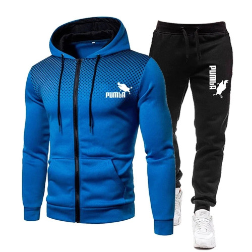 Winter Men Clothing Men Sets Printing Hoodie Set Fleece Zipper Sweatshirt Casual Sport Sweatpants Mens Tracksuits