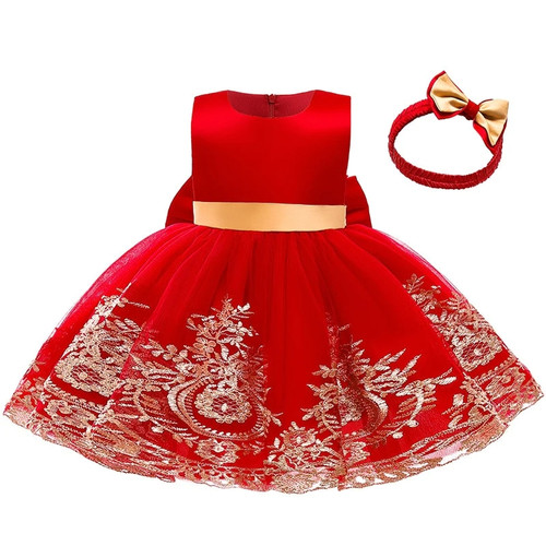 Baby Girls Christmas Dress Newborn 1st Birthday Party Christening Gown Lace Embroidery Baptism Wedding Princess Clothes