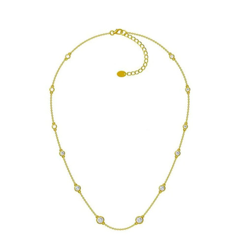 Bezel necklace 45cm in 14K white gold