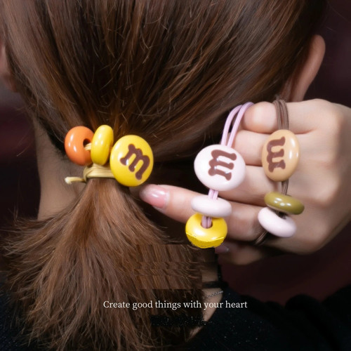 Hair Band Colorful Candy Color Cute Rubber Band Meatball Hair Accessories Hair Band Knotted Headdress Gift