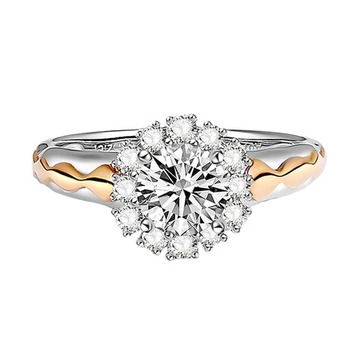 Diamonds Ring Solid 14K Yellow Gold Fine Jewelry 0.3ct Natural Diamonds Engagement Wedding Ring for Women-1