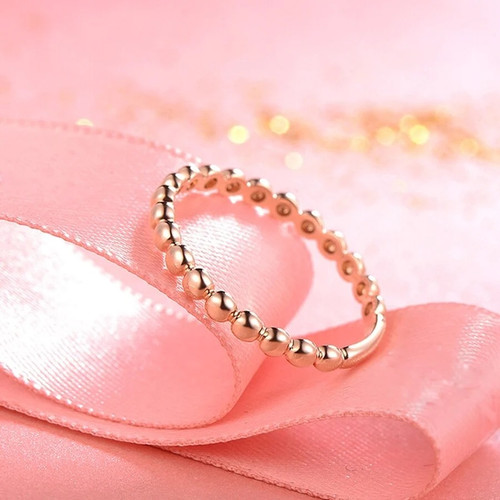 Fine Engagement Band Solid 14K Rose Gold Wedding Ring Art Deco Antique Anniversary Plain Band for Women Fine Jewelry