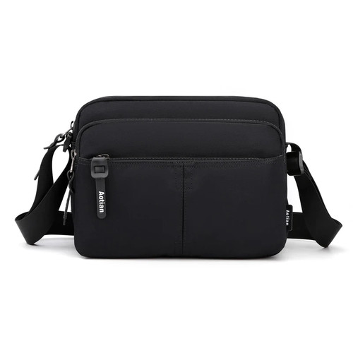 Teenager Shoulder Bag Gray Durable Waterproof Outdoor Cycling Sports Mobile Wallet Casual Daily Men Cross Body Bag Black