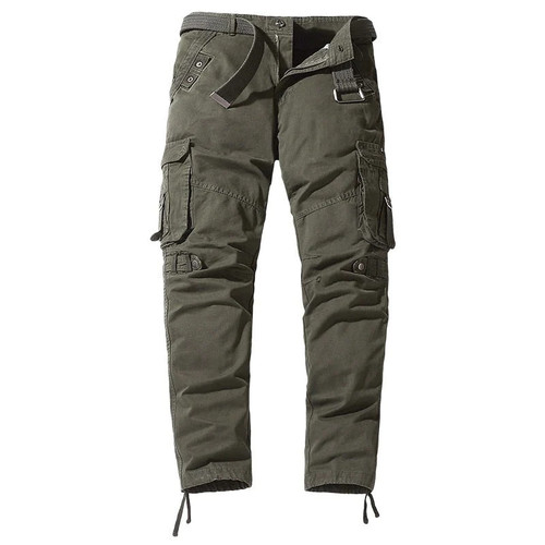 Cotton Cargo Pants Men Casual Straight Solid Color Trousers Military Tactical Sports Pants Jogging Homme