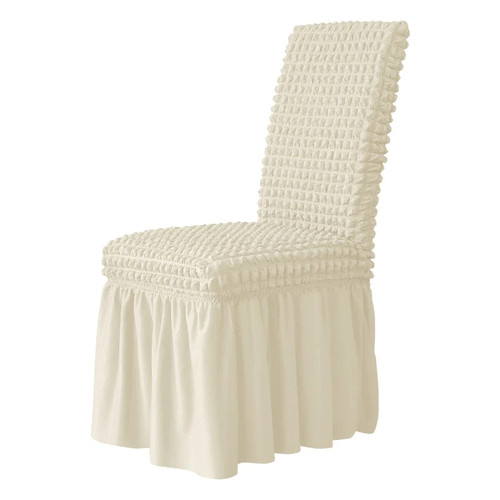 Chair Cover Seersucker Skirt  for Dining Room Spandex Elastic 3D Chair Covers