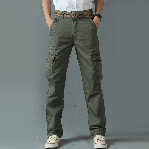 Cargo Pants Tactical Combat Male Men Overalls Army Military Many Pockets Casual Trousers Sweatpants Zip Camouflage Loose Worker